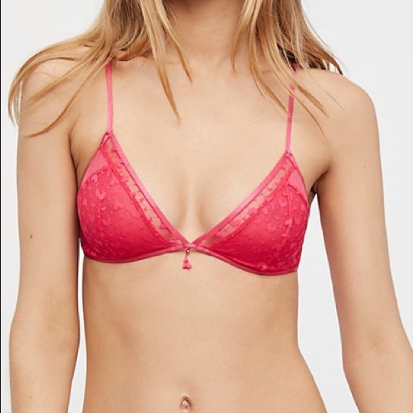 Free People Pink Heart Pattern Bralette - Picture 8 of 8